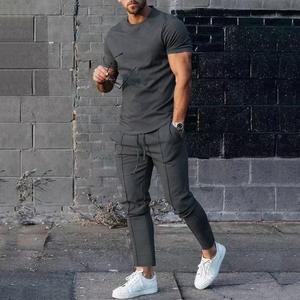 Camiseta de manga corta de dos piezas de verano para hombre de alta calidad personalizada, pantalones, ropa deportiva informal personalizada, conjunto de chándal para correr para hombre - Product Image 4