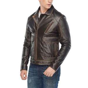 Chaqueta de Motociclista de Cuero de Alta Gama para Hombre con Tela de Lona, Chaqueta Impermeable con Capucha para Invierno, Hecha de Cuero Vacuno en Pakistán - Product Image 3
