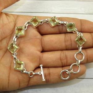 Bracelet tennis en argent sterling 925 plaqué or avec pierre précieuse péridot, fait à la main, cadeau de mariage, bijoux avec estampe 925 pour les fêtes - Product Image 4