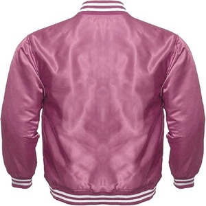Parches de letras bordadas personalizadas Chaqueta de satén con bordado 3D vintage Chaqueta de alta calidad Chaqueta con logotipo personalizado para hombres - Product Image 6
