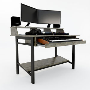 Escritorio Moderno de Diseño Simple de 120x65x90cm en Madera de Caucho con Patas de Hierro y Cajón de Almacenamiento para Dormitorio-SD68005 - Product Image 2