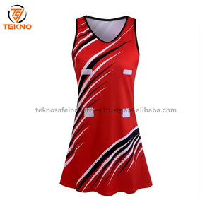 Ropa deportiva de Netball unisex de alta calidad, uniformes de Netball sublimados hechos a medida al por mayor, vestido estampado de Netball genial de poliéster - Product Image 3