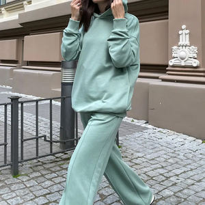 Jersey de gran tamaño de rizo francés de 320 GSM casual manga larga streetwear cuello redondo suéter fitness conjunto de lujo - Product Image 2