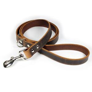 Laisse de chien véritable Laisse de marche en cuir uni durable pour chiens de taille moyenne Accessoires pour animaux de compagnie - Product Image 4