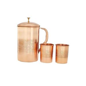 Pure Copper Jug With Gold Finished Lid for Serving Water Home Kitchen Use - Product Image 2