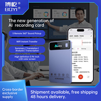 Card Magnet AI Voice Recorder ChatGPT Dictaphone Digital Real-Time Transcription Translation 5 Mic 360 Noise Reduction WiFi