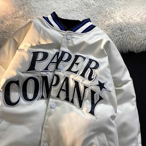 Veste de baseball en cuir véritable imperméable et coupe-vent de style américain avec patch lettre, uniforme de rue, marque de mode streetwear Y2K pour hommes - Product Image 2