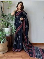 Sari en soie Hiramandi Look, robe de mariée 2023, appliqué, demi-manches, bordure argentée, design traditionnel sexy, infroissable, style indien