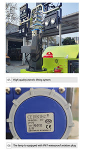 Tour d'éclairage mobile industrielle sur remorque 5m 7m 9m avec générateur diesel, tours d'éclairage d'usine en gros, RGB, éclairage blanc, solaire DC - Product Image 6