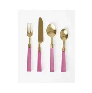 Ensemble de couverts en acier inoxydable à manche en résine, 5 pièces, artisanat, acier miroir, vente en gros, quantité en vrac - Product Image 3