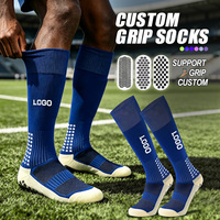 Chaussettes de compression montantes personnalisées en nylon et spandex antidérapantes avec logo OEM pour équipes de football américain et de soccer