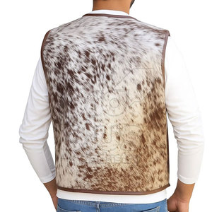 Gilet en cuir de vache véritable, polyvalent et durable, coupe personnalisée, décontracté pour l'hiver, respirant et à séchage rapide, pour hommes - Product Image 4