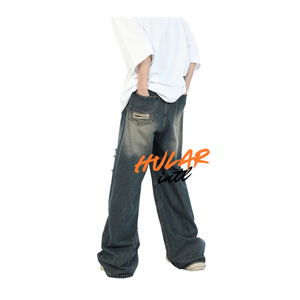 High Quality <b>Men's</b> <b>Ripped</b> <b>Jeans</b> Streetwear Hip Hop Style with Embroidered Decoration Stonewashed Quality Pants - Product Image 3