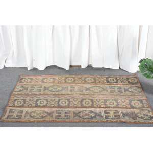 Alfombra rústica marrón verde grande de 2,4x4 pies, tejido plano turco, respaldo de látex de lana, Patchwork Rectangular para pasillo, alfombra de felpa para habitación - Product Image 3