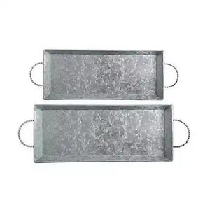 Plateau de service carré galvanisé Oxydise plat et assiettes finis pour le service des aliments dans la vaisselle - Product Image 2