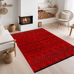 Alfombra lavable a máquina Netline Home RW1801 ROJA de chenilla suave - Product Image 2