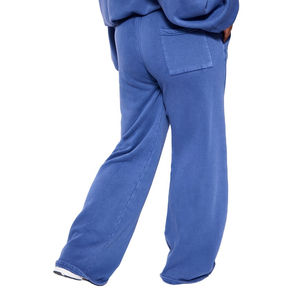 Pantalon de survêtement unisexe personnalisé, coupe droite, jambe large, coton, délavage acide, effet délavé, peint, style urbain, séchage rapide - Product Image 4