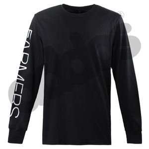 Venta caliente de alta calidad al por mayor tasa de hombres 100% algodón suelto ajuste impreso cuello redondo Camiseta malla manga larga Camiseta para hombres - Product Image 1