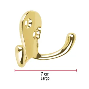 Scatola HERMEX da 12 ganci a doppio appendiabiti in ottone lucido da parete e appendiabiti da 12 unità - Product Image 3