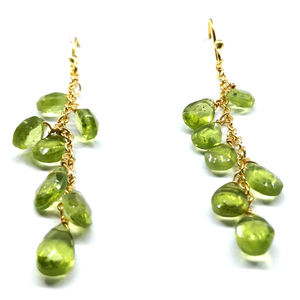 Boucles d'oreilles en pierres précieuses plaqué or argent Sterling 925 péridot bijoux fins boucles d'oreilles pour femmes - Product Image 6