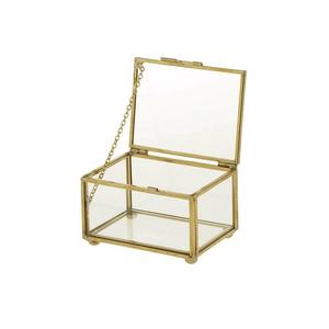 <b>Marvelous</b> Design Metal And Glass Earrings Ring <b>Necklace</b> Storage Jewelry Box For Jewelry Accessories Cosmetic Box - Product Image 2