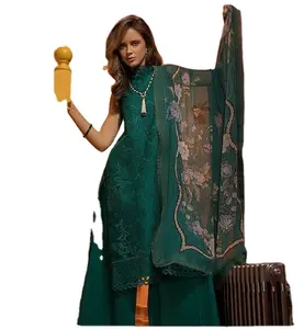 Пакистанские культурные платья, традиционная шелковая дупатта с принтом и хлопковая одежда для повседневной или повседневной одежды.