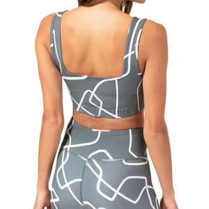 ชุดโยคะสตรีชุดออกกำลังกายทำจากผ้าฝ้ายชุดเล่นโยคะสีตามสั่ง - Product Image 3