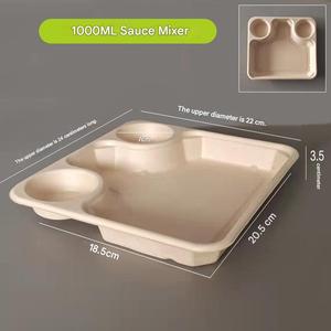Factory Wholesale 800ml 850ml 1000ml Biodegradable Disposable Food Containers <b>Lunch</b> <b>Box</b> With Lid - Product Image 3