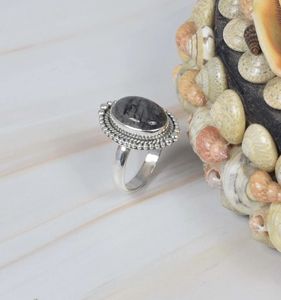 Anillo de Plata de Ley 925 con Piedra Preciosa de Rutilo Negro de Corte Ovalado Clásico, Joyería Fina para Regalo de Boda, Compromiso, Aniversario o Fiesta - Product Image 2