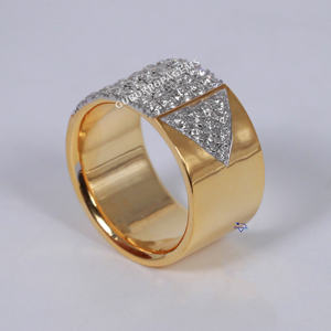 Elegante banda de hip hop de Plata de Ley 925 con impresionantes diamantes de moissanita para bodas - Product Image 2