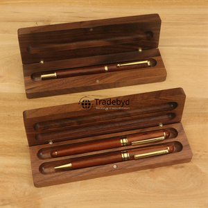 Boîte à stylos en bois massif poli artisanal de qualité supérieure, élégant organisateur de bureau, cadeau de papeterie personnalisé, Tradebyd - Product Image 2