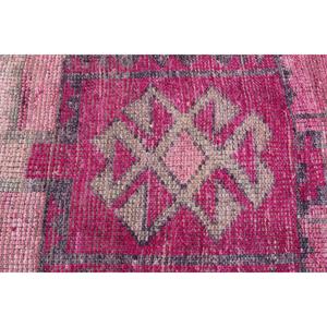 Vintage Turkish Herki Rug 2.9x10.6 ft, <b>Red</b> <b>Runner</b> Solid Wool Rug - Product Image 5