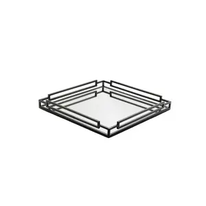 Plateau en métal fait main tendance, écologique, style américain, plaqué argent, décoration de luxe pour la maison, matériau plastique, sûr, exportation mondiale - Product Image 1