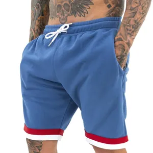 Shorts de suor feminino, bermuda atlética masculina de alta qualidade com costura, roupa casual curta para academia, 100%