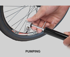 Mini pompe à vélo portable en alliage d'aluminium haute pression 120PSI, gonfleur d'air pour valve Presta Schrader, pour vélo de route et <span class=keywords><strong>vtt</strong></span> 098DQT - Product Image 5
