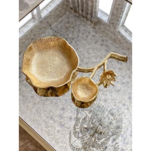 Modern Industrial Style Leaf Design Decorative Platter Crafted From Durable Metal <b>For</b> Luxurious Fruit <b>Display</b> - Product Image 5