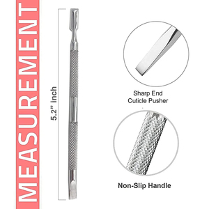 Vente directe Poussoir à cuticules de style unique pour le nettoyage des ongles Nouvelle édition Poignée antidérapante Poussoirs à cuticules pointus à double extrémité - Product Image 3