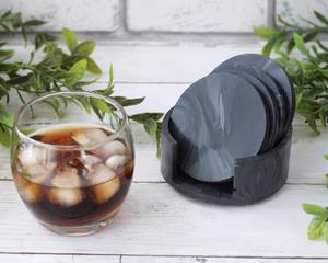 ชุดจานรองแก้วหินอ่อนทรงกลมระดับพรีเมียมสำหรับกาแฟและการปกป้องโต๊ะ - Product Image 2