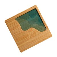 Nouveau tapis de boisson en résine époxy et sous-verres en bambou, naturel, écologique, personnalisé, isolant, tasse à café, rond, vague océanique