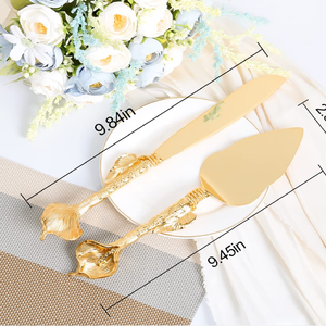 Ensemble couteau à gâteau et serveur en laiton parfaitement conçu pour organiser des fêtes d'anniversaire et des événements de style au prix de gros de l'Inde - Product Image 3