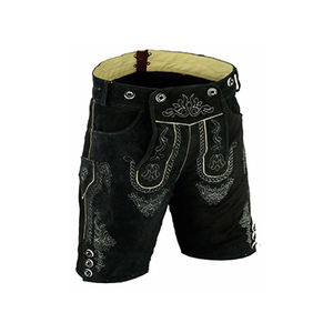 2024 pantalones cortos de cuero Oktoberfest tradicionales respetuosos con el medio ambiente de cuero genuino Casual corto sublimado logotipos servicio OEM al por mayor - Product Image 3