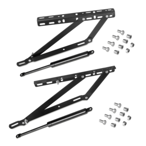 Set meccanismo elevatore Emuca per 90 cm apertura laterale con struttura in acciaio verniciato nero - Product Image 1