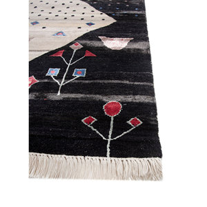 Freedom Manchaha Ivory Hand Knotted Wool Bamboo Silk <b>Rug</b> 10mm Thick Rectangular Abstract Pattern for Home Bedroom Decor-Les-8302 - Product Image 4