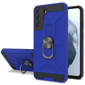 Funda con Anillo y Soporte para Samsung Galaxy S21 FE, Diseño Mate, Color Azul (Empaque de Venta al Público) - Product Image 1