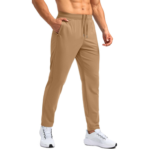 Golf y tenis liso teñido color 100% algodón lona cintura media suelta ajuste hombres Casual Golf pantalones transpirable cordón pantalón - Product Image 1