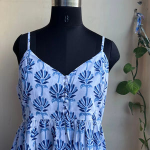 Bloque de mano impreso 100% algodón vestido indio túnicas florales y vestido largo bordado Casual Maxi estilo - Product Image 1