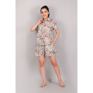 Conjunto de ropa de dormir Premium para mujer, Camisa de algodón y pantalones cortos, traje de noche y vestido de noche, ropa de dormir Sexy suave y transpirable - Product Image 1