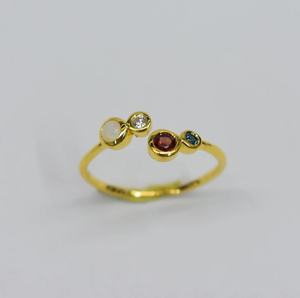 Ready to Ship S925 14K <b>Gold</b> Plated Minimalist <b>Opal</b> & Garnet <b>Ring</b> Customizable for Retail and OEM/ODM Product From Thailand - Product Image 1