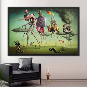 Lienzo Impreso con el Obra de Arte 'El Sueño Americano' de Salvador Dalí, 1P: Marco Negro - Product Image 1