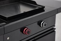 Cuisine extérieure modulaire à double brûleur au propane, grills à gaz multifonctionnels avec couvercle rigide et tables latérales pliables